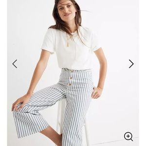 Madewell Emmett Wide-Leg Crop Pants in Stripe